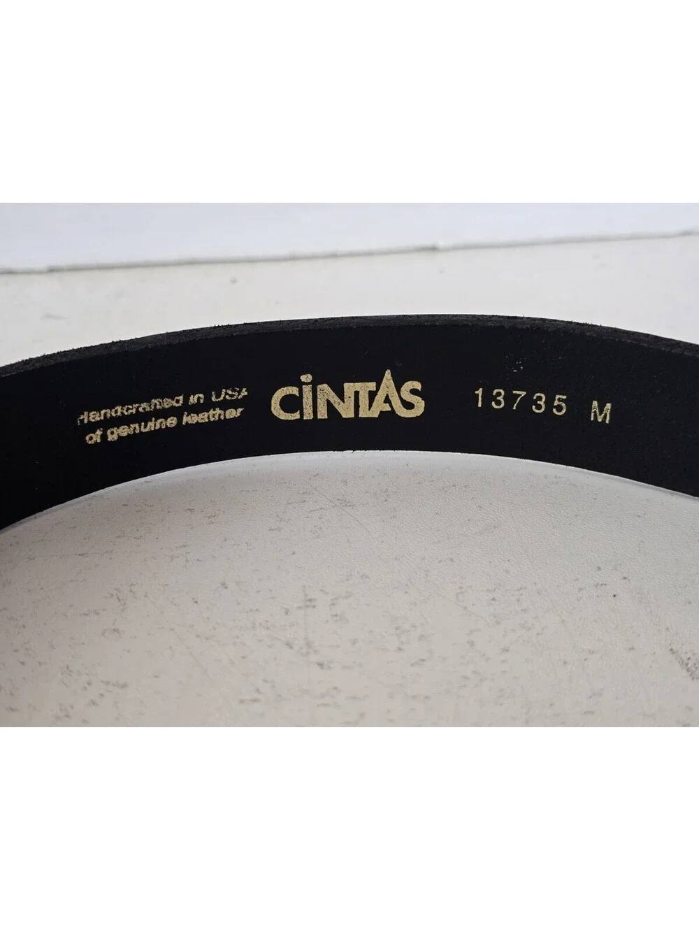 Cintas No Scratch Black Genuine Leather Work Belt - Usa - 13735 - Men's Size M